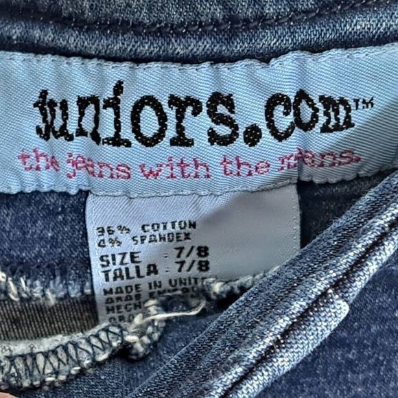 Juniors Dot Com "The Jeans With the Means" Y2K Floral Embroidered Denim Mini Ski - Picture 4 of 5